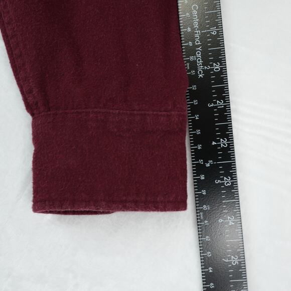 Vtg RedHead Flannel Shirt Mens L Burgundy Cotton Chamois Long Sleeve Workwear - Picture 8 of 8